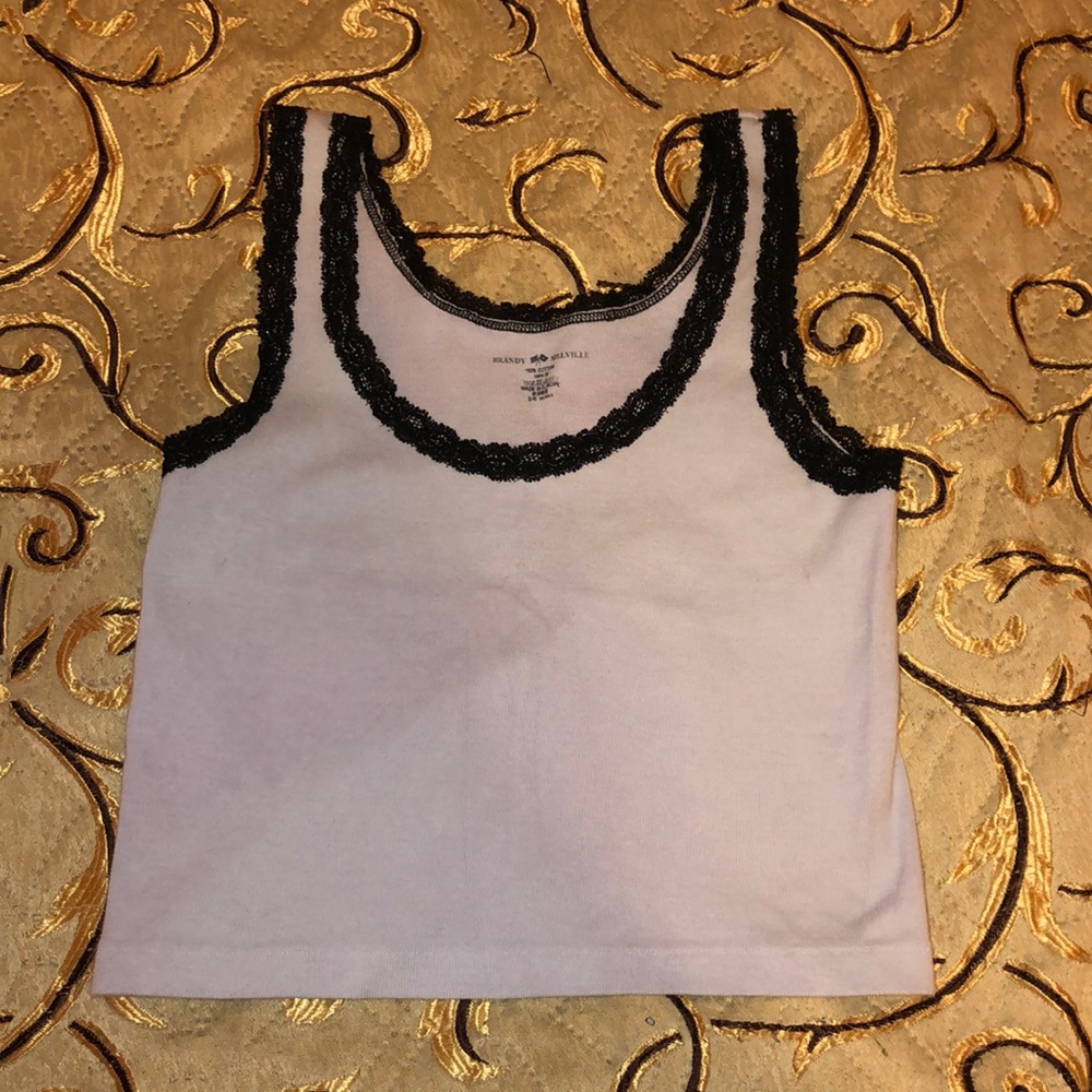 brandy melville baby blue lace tank top